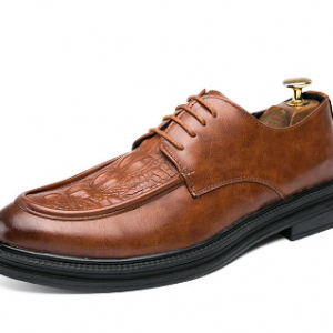 Men Alligator Veins Lace-up Casual Business Loafers Shoes discountshub