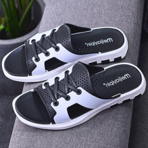 Men Slip-on Opened Toe Soft Light Weight Kontted Design Outdoor Slide Slippers discountshub