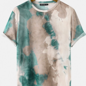 Mens Camo Mesh Round Neck Thin Short Sleeve T-Shirts discountshub
