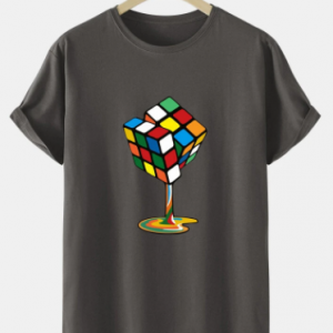 Mens Cube Graphic 100% Cotton Street Short Sleeve T-Shirts discountshub