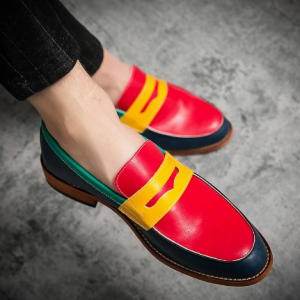 Mens Dress Shoes Formal Patchwork Leather Shoe Fashion Handmade Wedding Party Shoes Men Loafers Oxford Shoes Plus US 5.5-13.5 discountshub