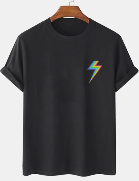 Mens Rainbow Weather Symbol Graphic Casual 100% Cotton Short Sleeve T-Shirts discountshub