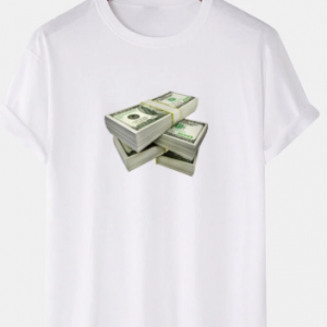 Mens USD Print Crew Neck 100% Cotton Short Sleeve T-Shirts ddiscountshub