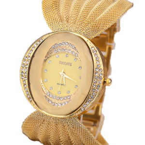 Mesh belt women watch oval gold bracelet alloy quartz watch dress rhinestone women's watches wholesale wristwatches bracelet discountshub