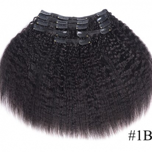 ShowCoco Clip-in One Head Human Hair Kinky Straight Three Layer Wefts Machine-made Remy Real Brazilian Clip In Hair Extensions discountshub