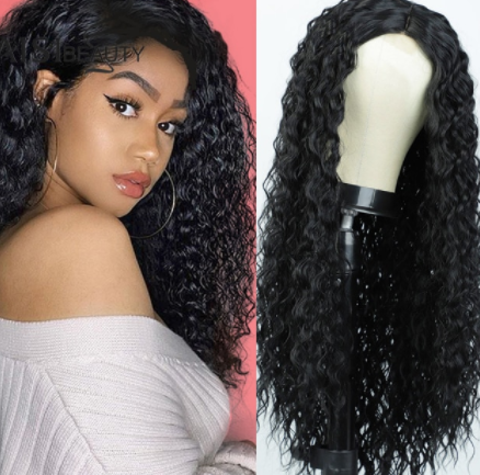 Synthetic Wigs Afro Kinky Curly Wigs for Black Women Long Deep Wave Wigs Hair Heat Resistant Half Hand Tied Cosplaly Wigs Party discountshub