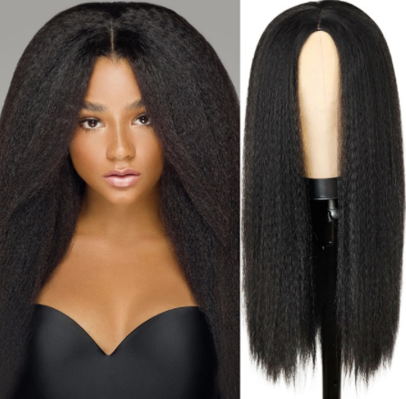 Synthetic Wigs Yaki Straight Hair Wig For Women Yaki Straight 30 inch Long Afro Hair Wig Heat Resistant Fiber African Wig discountshub