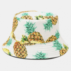 Unisex Cotton Fruit Pattern Printed Double-sided Wearable Fashion Bucket Hat discountshub