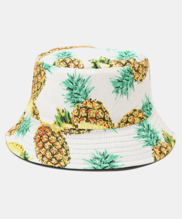 Unisex Cotton Fruit Pattern Printed Double-sided Wearable Fashion Bucket Hat discountshub
