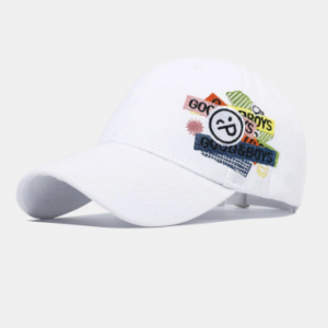 Unisex Cotton Solid Color Smile Face Letter Pattern Embroidery Sunscreen Fashion Baseball Cap discountshub