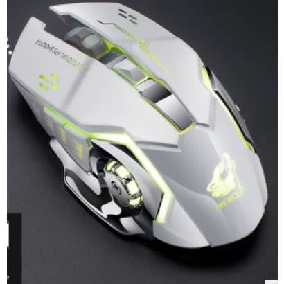 X8 Gaming Silent Led Backlit Ergonomic Rechargeable Silent Mouse- White discountshub