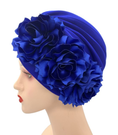 2021 Fashion Women's Turban Caps Big Flowers Headscarf Bonnet Wedding Party Hat Head Wraps Ready to Wear Hijab Scarf Turbante discountshub