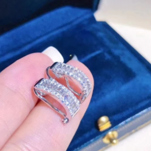 2021 New Arrival Trendy Princess Round 925 Sterling Silver Earring For Women Lady Anniversary Gift Jewelry Wholesale E5669 discountshub