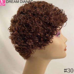 DreamDiana Malaysian Hair Wig Remy Short Natural Curly Glueless Human Wigs Pixie Cut Wig Ombre Short Machine Made Human Hair Wig discountshub