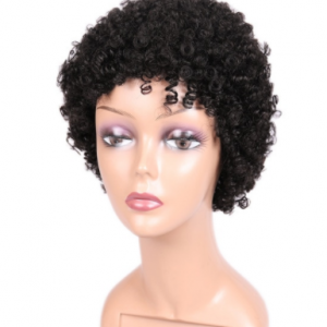 FAVE Short Afro Wig Spiral Curl Human Hair Wigs For Black Women Remy Brazilian Hair Short Afro Kinky Curly Human Wig 6.5 Inches discountshub