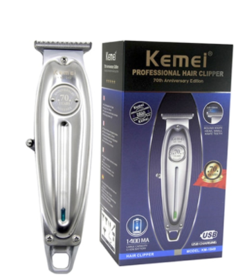 Kemei New All Metal Professional Hair Clipper Men USB Electric Cordless Hair Trimmer T-Blade carving Bald head Hair cut Machine discountshub