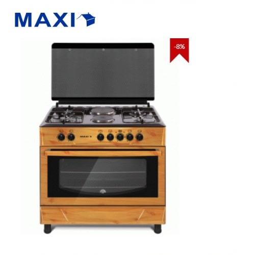 Maxi 90 X 60 - 4G+2E Gas Cooker - Wood discountshub