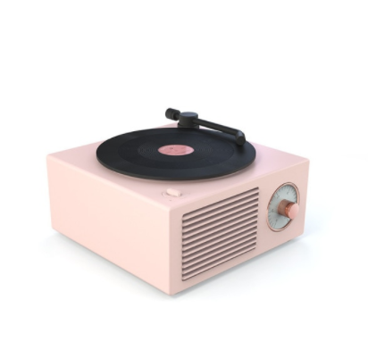 Music Box Type Built-in Bluetooth Stereo Wireless Vintage Retro Microphone Speaker HIFI Aux Support Portable Record Player Shape discountshub