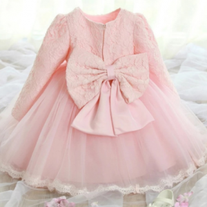 Newborn Baby Girl Long Sleeve Dress Christening Gown Princess Dress 12M 24M Infantil Party Costume 1 2 Years Old Birthday Dress discountshub