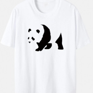 Plus Size Mens Casual 100% Cotton Panda Graphics Short Sleeve T-Shirt discountshub