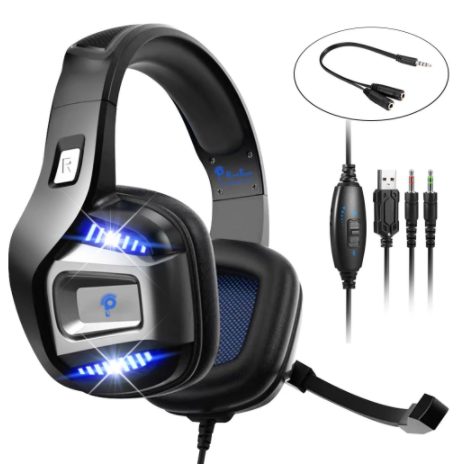 Professional Gamer Headset Led Light 3D Wired Headphone For PS4 PS5 Fifa 21 Xbox Laptop PC Gaming Headphones Noise Reducetion discountshub