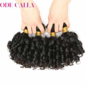 Short 6 inches Bouncy Curly Hair Bundles Indian pre-colored virgin Human Hair Extensions Natural Dark Brown Color Code Calla discountshub