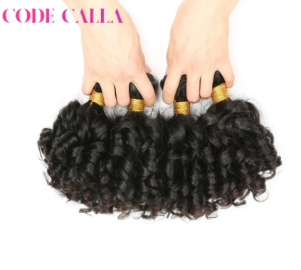 Short 6 inches Bouncy Curly Hair Bundles Indian pre-colored virgin Human Hair Extensions Natural Dark Brown Color Code Calla discountshub