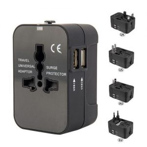 Universal Travel Adapter US/EU/UK/AU Multi Plug Charger With Dual USB 2 Ports discountshub