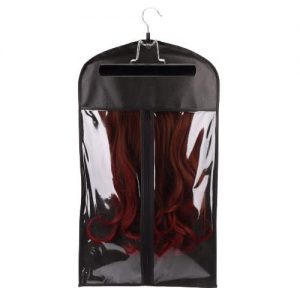 Wig Storage Bag With Zipper And Hanger - Black discountshub