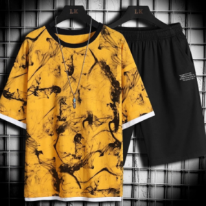 2021 Summer New Mens Casual Set Fashion 2 PCS Sportswear Suit Short Sleeve T-shirt Shorts Sets Male Sportswear Tracksuit Men 4XL discountshub