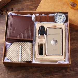 4pcs Fine Gift Set Men Neck Tie Wallet Large Dial Quartz Watch Razor Wedding Accessories Cravate Homme Birthday Engagement Gift discountshub