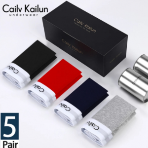 5Pcs Cotton Men Underwear, Men's Solid Color Panties, Breathable Man Briefs, Large Size L-4XL Convex Pouch For Men Antibacterial discountshub