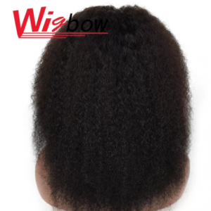 Afro Kinky Curly Middle Part Wig Lace Closure Human Hair Wigs Full Natural Color 4*4 Lace Wig 180% Peruvian Remy Curly Hair Wig discountshub