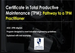 Certificate in Total Productive Maintenance (TPM) discountshub