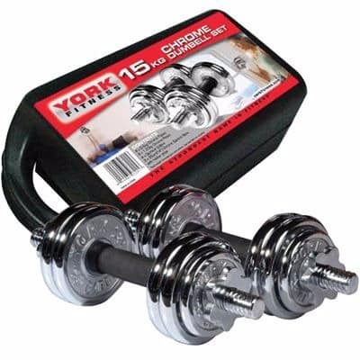 Chrome Dumbbell with Case - 15Kg discountshub