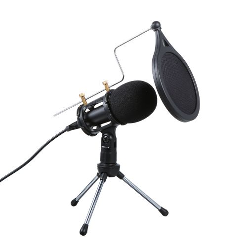 Condenser Microphone Audio 3.5mm With Stand For PC Phone discountshub
