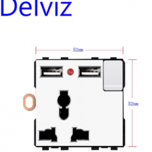 Delviz DIY Combination Switch Socket, connection Multiple interfaces White Panel, RJ45 TV 2 way switch, EU Standard Power Outlet discountshub