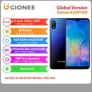 Gionee K3(M100) 4GB+64GB 6.22 Inch HD+ Android P 5000 Mah Dual SIM 4G LTE Smartphone discountshub