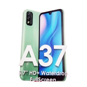 Itel A37 5.7" HD+ Waterdrop Screen, 1GB RAM + 16GB ROM, Android 10, 3020mAh Battery, 5MP Camera, Face ID - Green + Free Case discountshub
