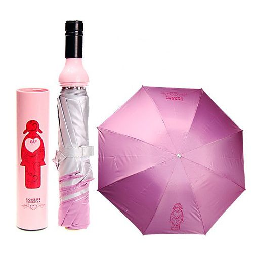 Wine Bottle Umbrella-Pink discountshub