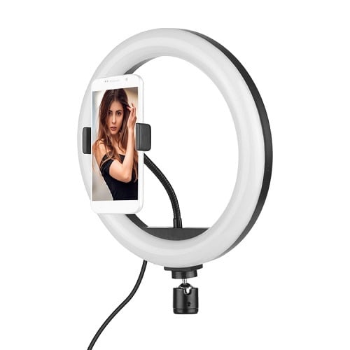 10" USB Charging Dimmable Photography Ring Light With Phone Holder discountshub