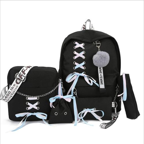5pcs Backpack, Pen Case/Shoulder Bag/Storage Bag/Pouch - School Backpack discountshub