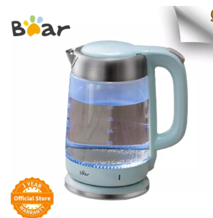 Bear 1.7L Electric Scented Coffee Teapot Fast Boiling Glass Water Boiler with LED Indicator Borosilicate Glass Tea Kettle discountshub