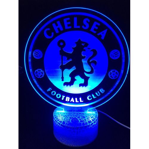 Chelsea FC Custom Branded 3D Illusion RGB 7 Colors LED Night Light With Base Desk Lamp discountshub