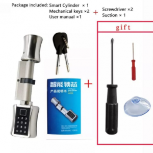 Fingerprint Smart Cylinder Lock password Biometric Electronic door Lock with Code digital Keypad Home intelligent lock airbnb discountshub
