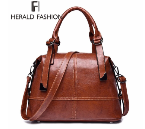 Herald Fashion Woman Bags Crossbody Bags For Women Retro Vintage Ladies Leather Handbags Women Shoulder Bag Female Zipper Sac discountshub