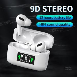 I3x Bluetooth 5.0 Wireless Headsets 9D Stereo Headphones With LED Display White discountshub