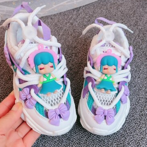 Kids Sneakers 2021 Summer Autumn Girls Fashion Casual Sports Running Trainers Cute Cartoon Breathable Soft Sole Baby Socks Shoes discountshub