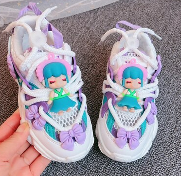 Kids Sneakers 2021 Summer Autumn Girls Fashion Casual Sports Running Trainers Cute Cartoon Breathable Soft Sole Baby Socks Shoes discountshub