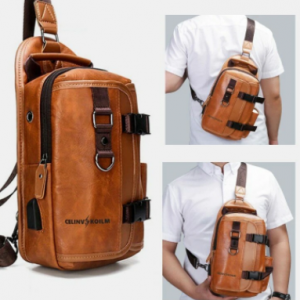 Men Multifunction Wear-resistant Waterproof Crossbody Bag Chest Bag Sling Bag discountshub